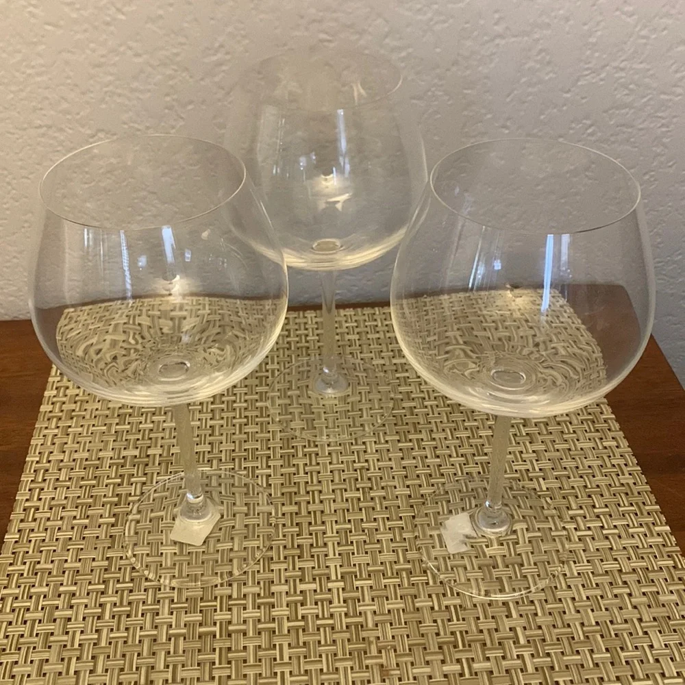 3 Crate & Barrel Elite Burgundy Red Wine Glass